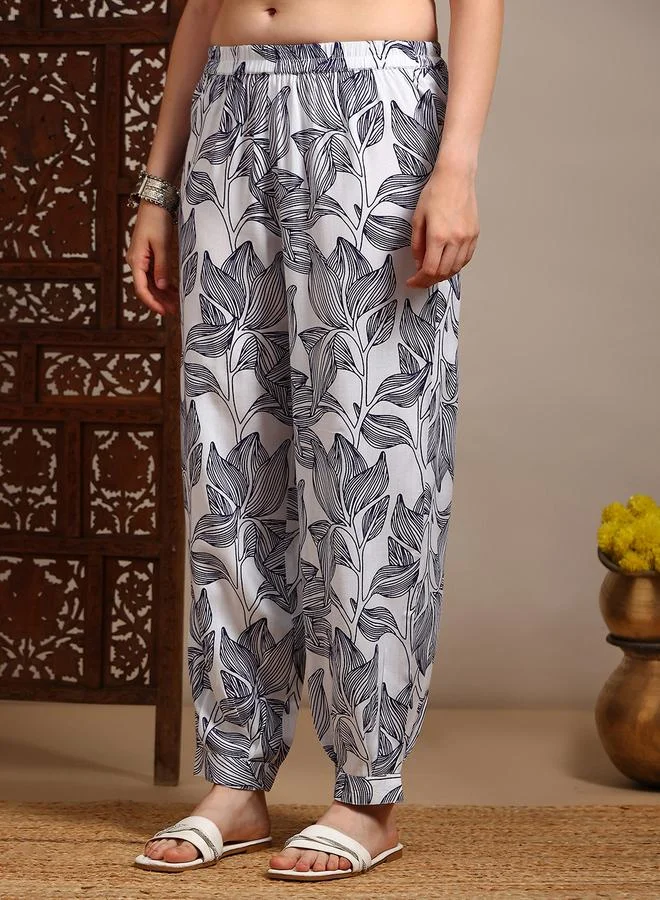 Globus  Women Blue V-Neck Sleeveless Abstract Print Kurta with Pants Set for Women | Best Price UAE