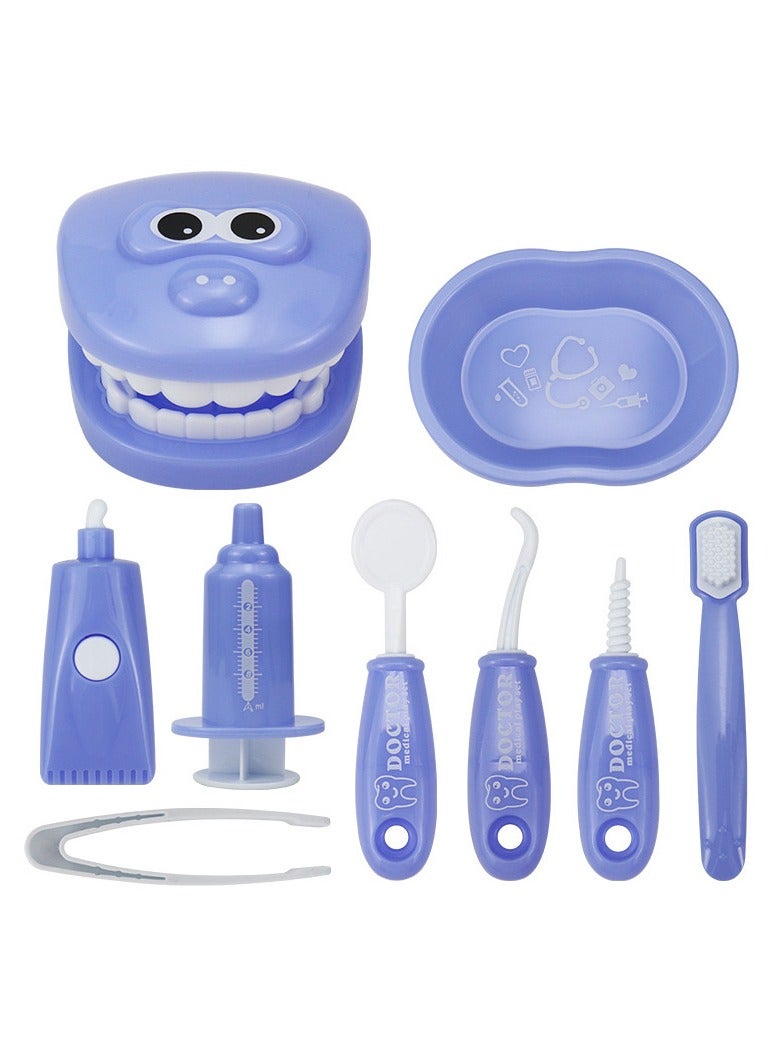 9pcs Kids Role Playing Toys Crocodile Early Education Cartoon Tooth Brushing Model Preschool Educational Toy Dentist Game - Image 1