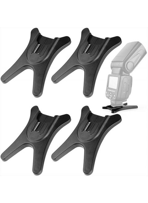Camera Flash Stand Flash Speedlight Hot Shoe Mount Stand with 1/4" Metal Tripod Thread for Flash Speedlight Speedlite, Compatible with Canon Nikon Sigma Olympus Panasonic Pentax 4 Pack