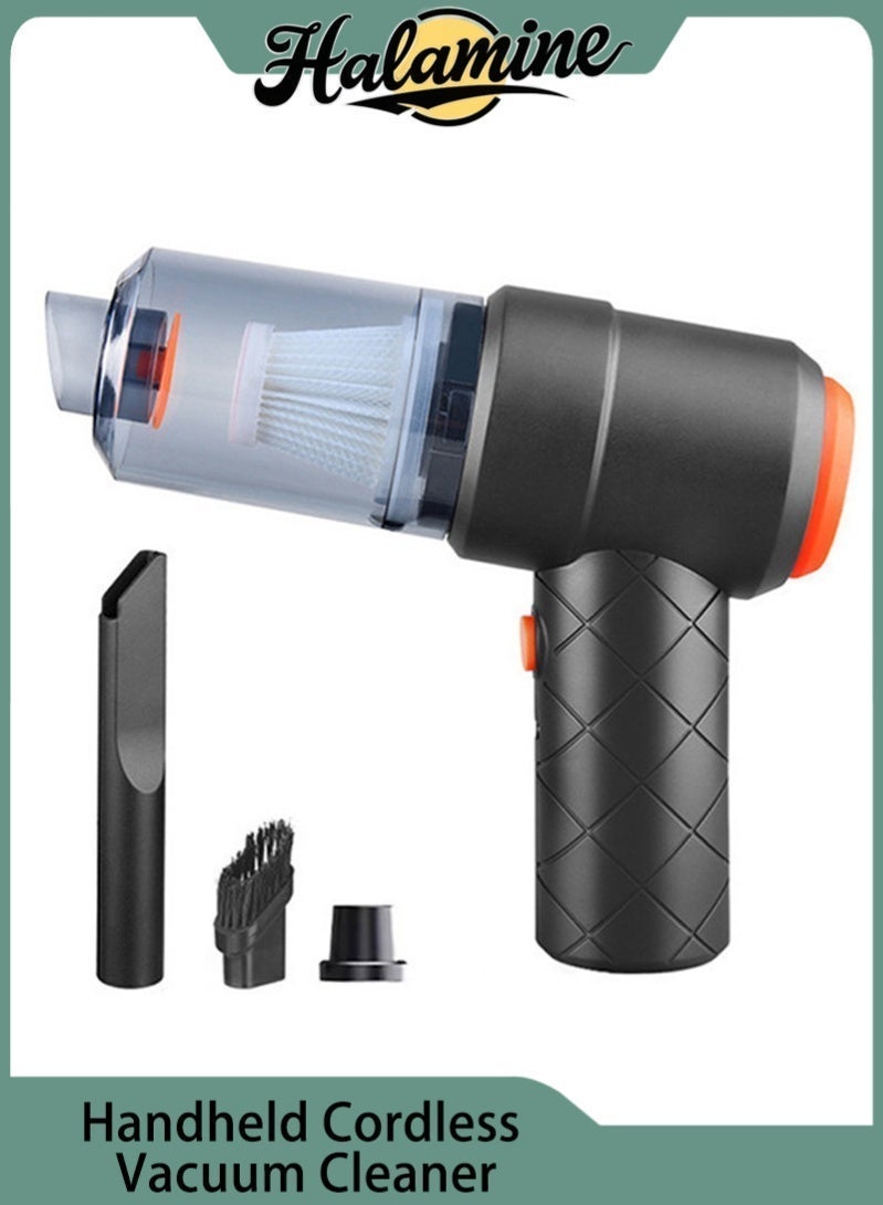 هالامين مكنسة كهربائية لاسلكية محمولة باليد، عالية الطاقة 120 واط / 3200 باسكال، مزودة بثلاثة ملحقات قابلة للغسل والإزالة، مكنسة كهربائية لاسلكية صغيرة للسيارة، مكنسة كهربائية لاسلكية محمولة باليد قابلة لإعادة الشحن، مناسبة لتنظيف شعر الحيوانات الأليفة والأرائك والسيارات والمكاتب - Image 1