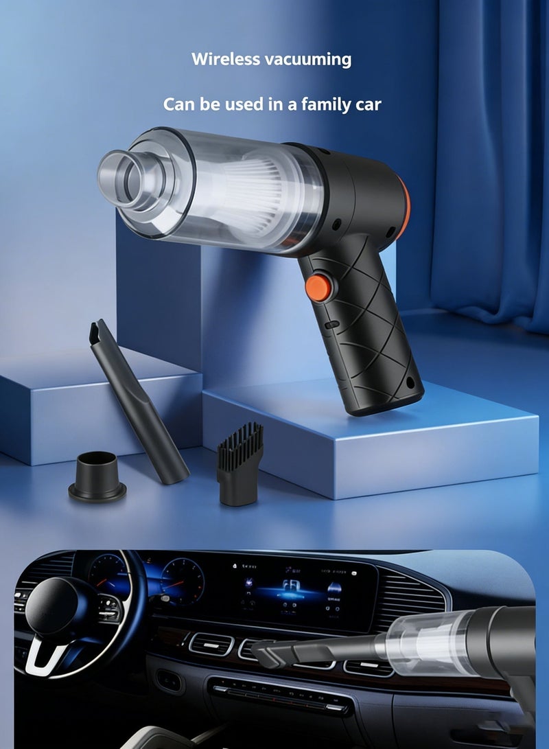 هالامين مكنسة كهربائية لاسلكية محمولة باليد، عالية الطاقة 120 واط / 3200 باسكال، مزودة بثلاثة ملحقات قابلة للغسل والإزالة، مكنسة كهربائية لاسلكية صغيرة للسيارة، مكنسة كهربائية لاسلكية محمولة باليد قابلة لإعادة الشحن، مناسبة لتنظيف شعر الحيوانات الأليفة والأرائك والسيارات والمكاتب - Image 3