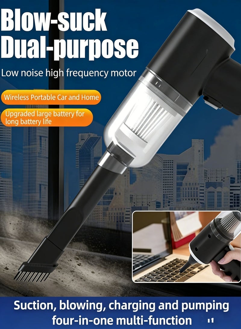 هالامين مكنسة كهربائية لاسلكية محمولة باليد، عالية الطاقة 120 واط / 3200 باسكال، مزودة بثلاثة ملحقات قابلة للغسل والإزالة، مكنسة كهربائية لاسلكية صغيرة للسيارة، مكنسة كهربائية لاسلكية محمولة باليد قابلة لإعادة الشحن، مناسبة لتنظيف شعر الحيوانات الأليفة والأرائك والسيارات والمكاتب - Image 5