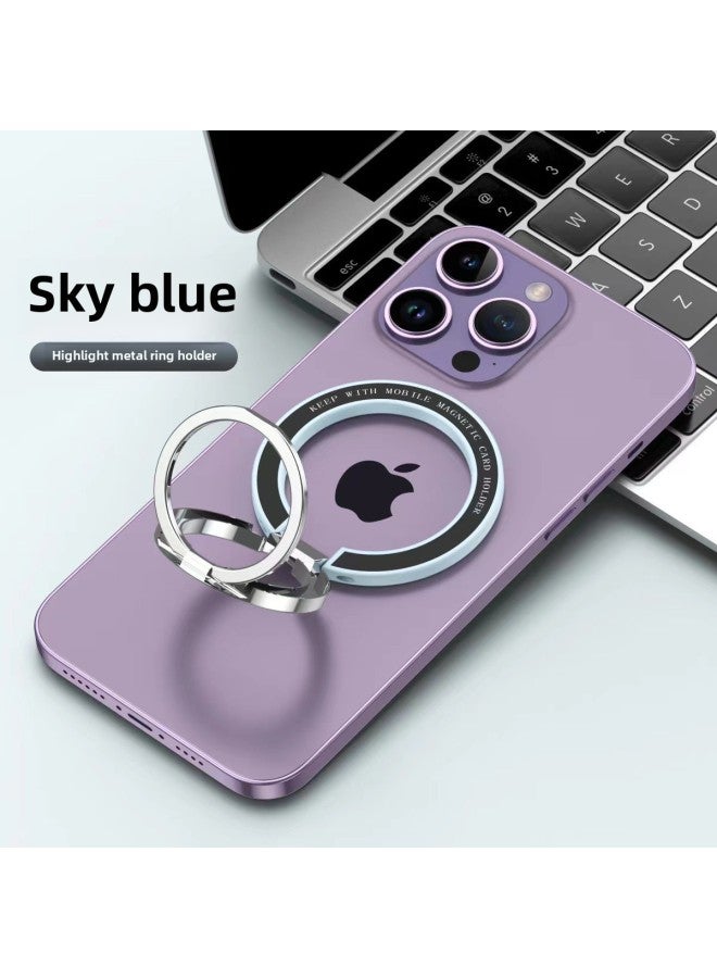 R4 MagSafe Metal Desktop Stand Universal Magnetic Phone Holder No Glue Needed Mobile Device Stand For Office And Home-Color:Sky Cyan  - Image 1