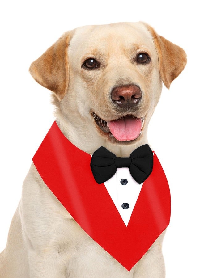 Killerwhale Dog Bandana Tuxedo, Ideal for Dog Birthday Decorations, Adorable & Comfortable Pet Apparel (S, Red) - Image 1