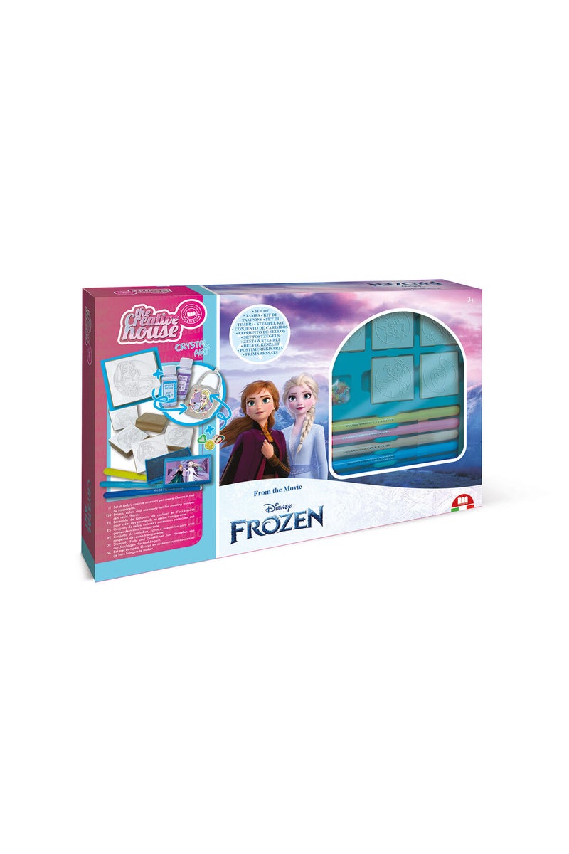 Multiprint Frozen Crystal Art Set – Includes 2 Charms, 1 Mould Tray, 8 Markers, Ink Pad, 5 Stampers, Mixer Tube, Epoxy Resin Mix A&B, Glue & Stirrer – 100% Made in Italy - Image 1