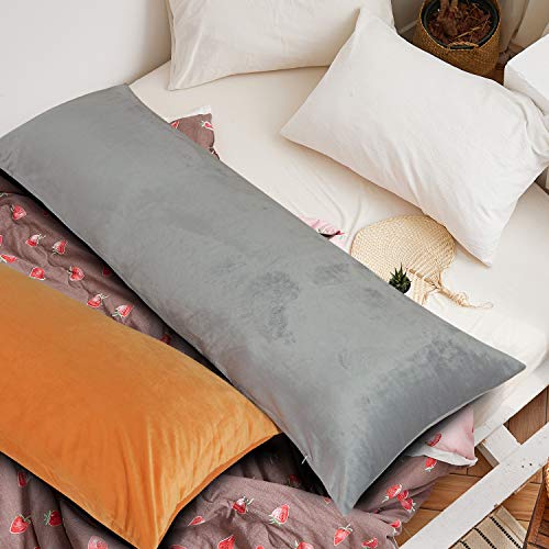 NTBAY 1 Pack Zippered Velvet Body Pillow Cover, Super Soft and Cozy Luxury Fuzzy Flannel 20x54 Long Pillowcase with Zipper, 20x54 Inches, Camel - Image 2