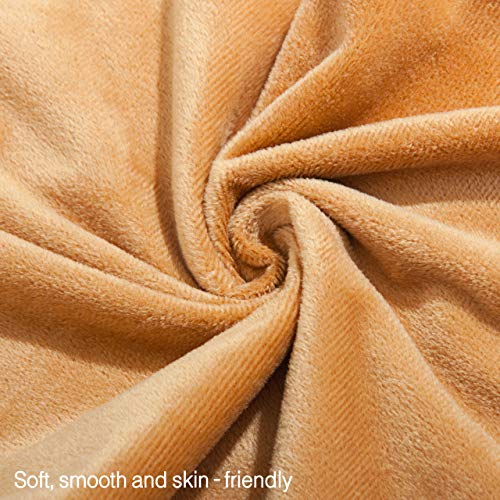 NTBAY 1 Pack Zippered Velvet Body Pillow Cover, Super Soft and Cozy Luxury Fuzzy Flannel 20x54 Long Pillowcase with Zipper, 20x54 Inches, Camel - Image 4