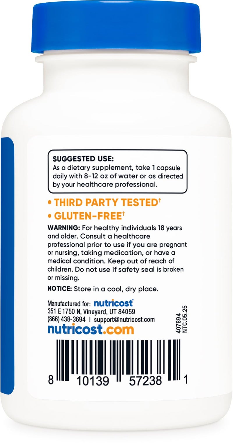 Nutricost كبسولات زنك + نحاس من نوتريكوست (120 حصة)(15 ملغ زنك + 2 ملغ نحاس لكل حصة) - غير معدلة وراثيًا، نباتية - Image 5