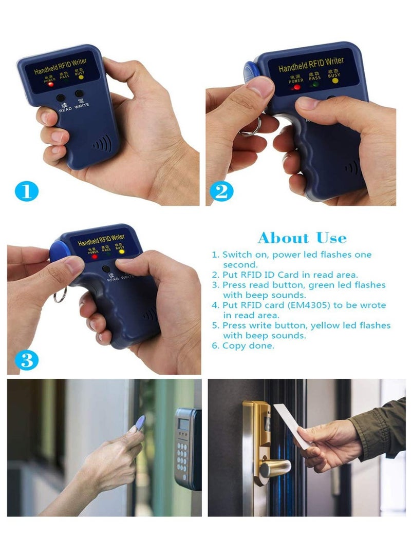 Chabeia Waterproof Handheld 125khz RFID Duplicator Key Copier Reader Writer ID Card Cloner Programmer Writable Key Cards Keyfobs - Image 3