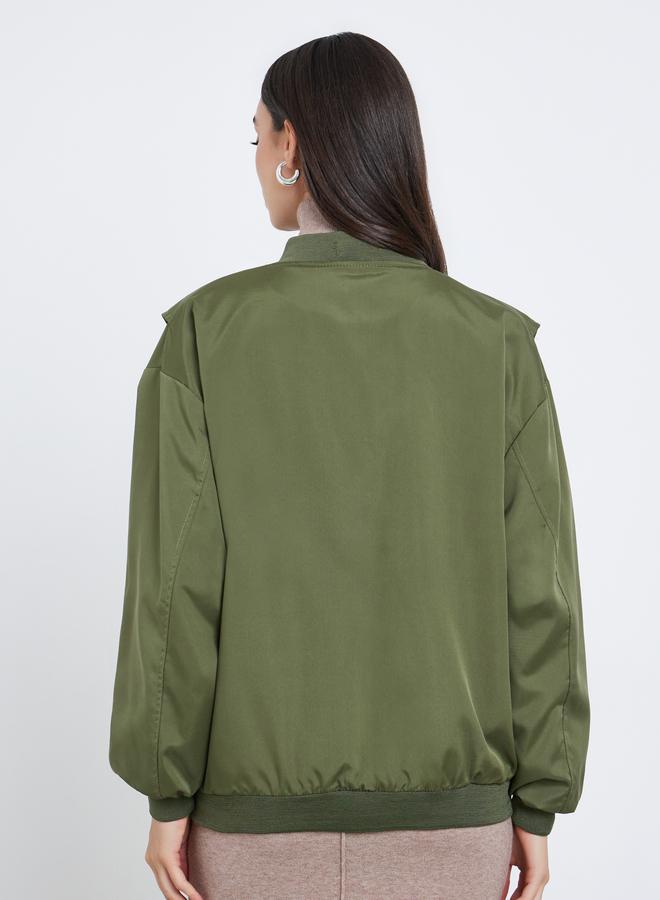 Styli Green Metal Stud Accent Utility Jacket - Image 5