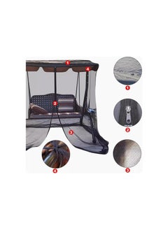 Generic Patio Swing Mosquito Netting,Porch Swing Net,Outdoor Mesh Screen Opening with Zipper and Waterproof Tent,Rectangle Netting Curtain (3 Seater 205x125x205cm)  - Image 3