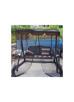 Generic Patio Swing Mosquito Netting,Porch Swing Net,Outdoor Mesh Screen Opening with Zipper and Waterproof Tent,Rectangle Netting Curtain (3 Seater 205x125x205cm)  - Image 4