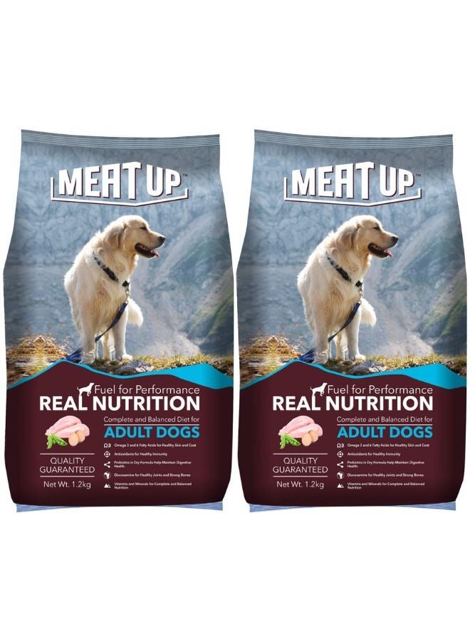 Meatup Dry Dog Food Real Chicken (Buy 1 Get 1) 2 x 1.2 Kg - Image 1