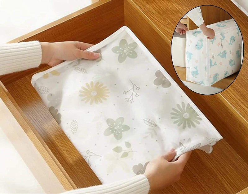 Dhruheer Foldable Super Soft Standard Size Blanket Cover for Comforter ll Duvet Cover ll Underbed Storage Bag ll Quilt Clothes Storage Bag Bed Rajai Cover with Zipper Large 70 x 50 x 25 cm - Image 5