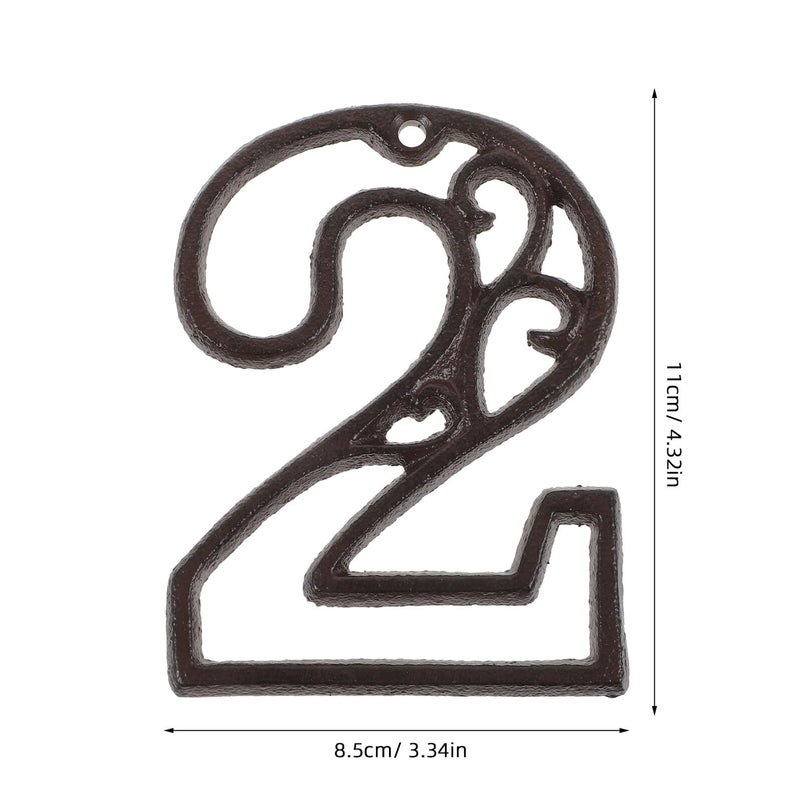 Rustic Cast Iron House Numbers Outdoor Wall Decor Address Sign for Mailbox Door - Image 3