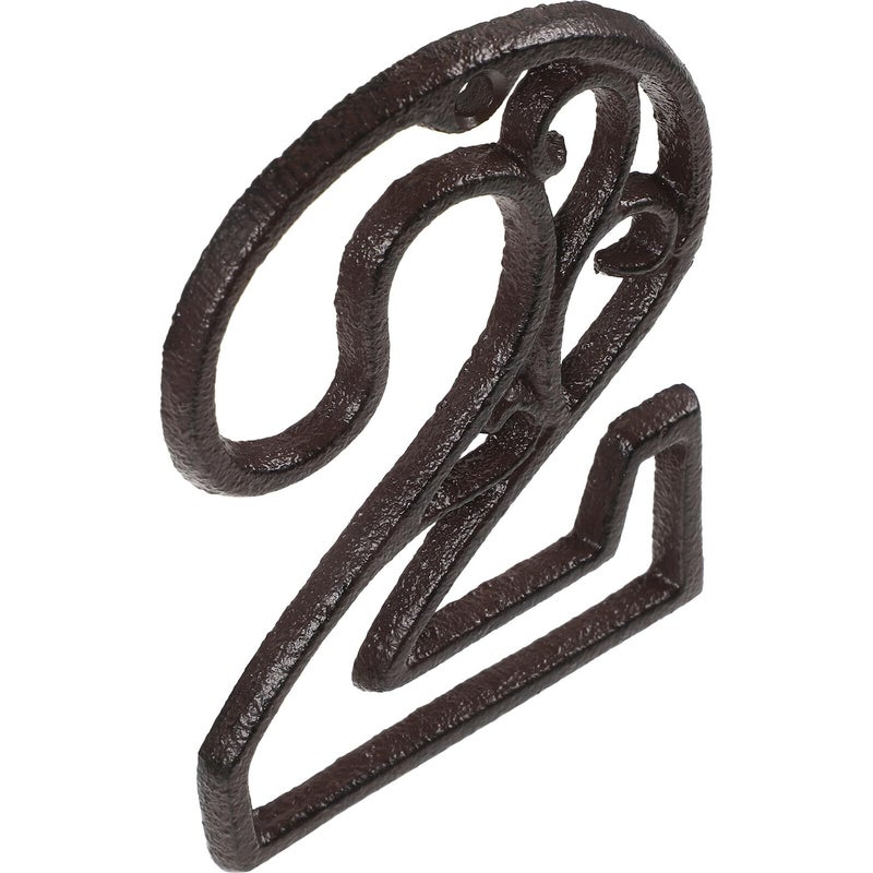 Rustic Cast Iron House Numbers Outdoor Wall Decor Address Sign for Mailbox Door - Image 2