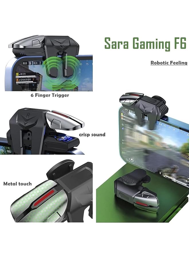 أكس سبرينج مجموعة من 2 مشغلات الألعاب، ملحقات ألعاب، وحدة تحكم للهاتف المحمول مع 4 أزرار من الألومنيوم، تصميم مشبك عالمي للهواتف المحمولة، مشغلات ألعاب للهواتف المحمولة، وحدة تحكم Pubg Mobile - Image 5