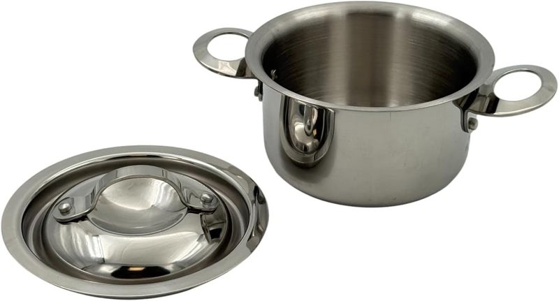 بي آند دي طاجن صغير من الفولاذ المقاوم للصدأ من B&D مع غطاء، قدر طهي دائري، الأبعاد: 10×5.8 سم - Image 4