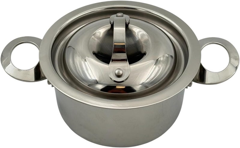 بي آند دي طاجن صغير من الفولاذ المقاوم للصدأ من B&D مع غطاء، قدر طهي دائري، الأبعاد: 10×5.8 سم - Image 2