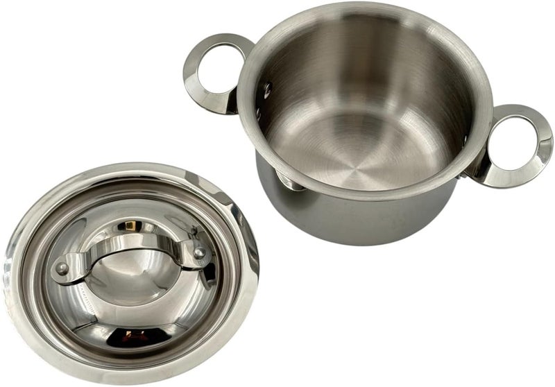 بي آند دي طاجن صغير من الفولاذ المقاوم للصدأ من B&D مع غطاء، قدر طهي دائري، الأبعاد: 10×5.8 سم - Image 5