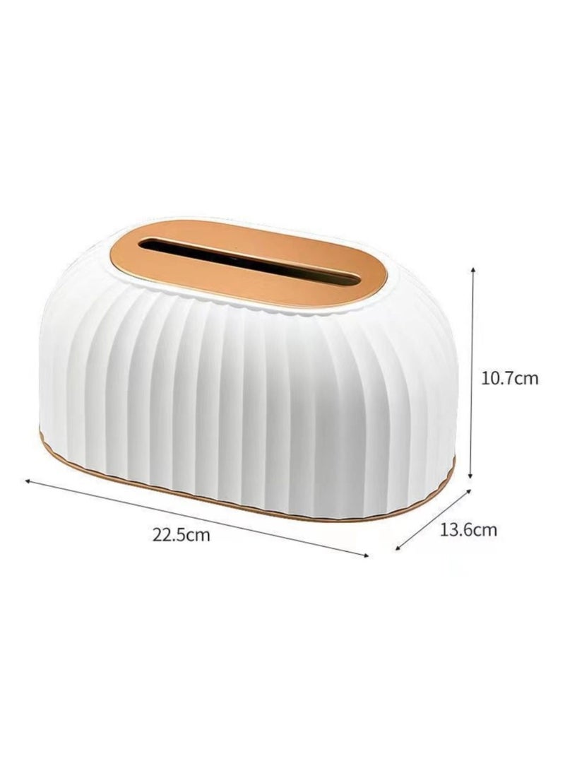 Tissue Box Cover Holder Tissue Box Elegant Napkin Tissue Holder with Spring Paper Organizer Dispenser Dryer Sheet Dispenser for Bathroom, Kitchen, Home - Image 3