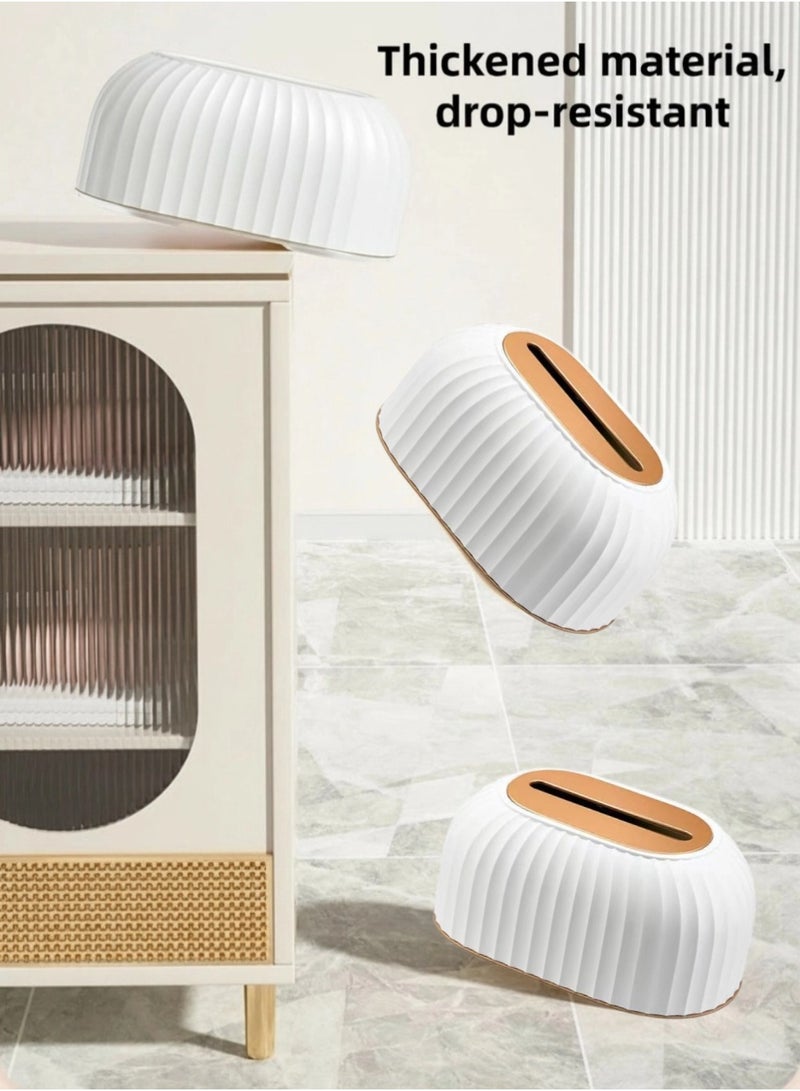 Tissue Box Cover Holder Tissue Box Elegant Napkin Tissue Holder with Spring Paper Organizer Dispenser Dryer Sheet Dispenser for Bathroom, Kitchen, Home - Image 5