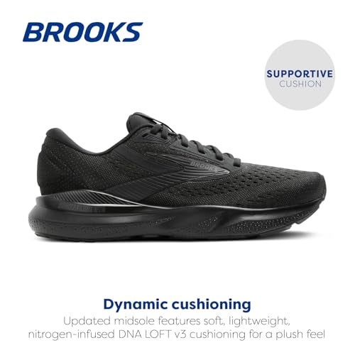 Brooks Women’s Adrenaline GTS 24 Supportive Running Shoe - Black/Black/Ebony - 10.5 Wide - Image 2