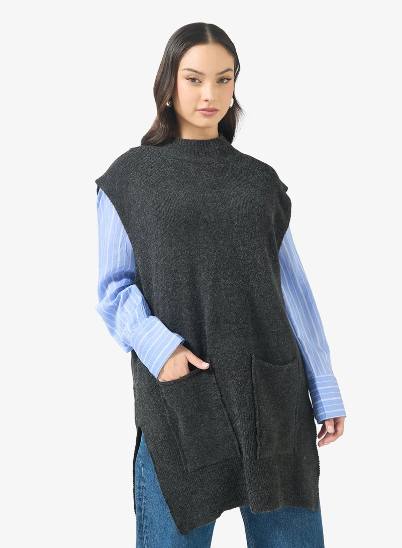 جينجر فيست محبوك بدون أكمام