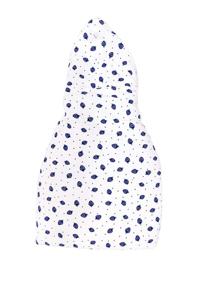 Mini Berry Hooded Cherry Printed Baby Wrapper (Blue) - Image 2