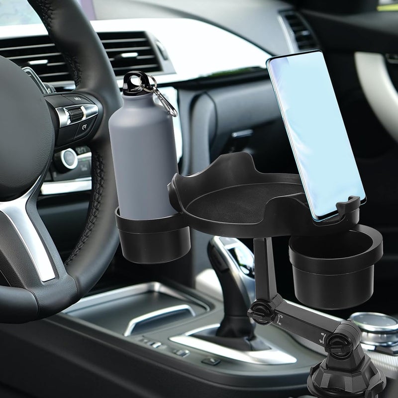 Car Cup Holder Tray with Food Storage Tray Multi-Functional Vehicle Drink and Snack Holder for Travel and Car Interior Accessories - Image 3