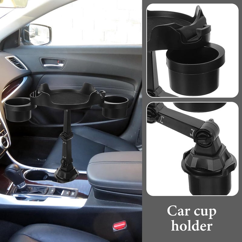 Car Cup Holder Tray with Food Storage Tray Multi-Functional Vehicle Drink and Snack Holder for Travel and Car Interior Accessories - Image 5
