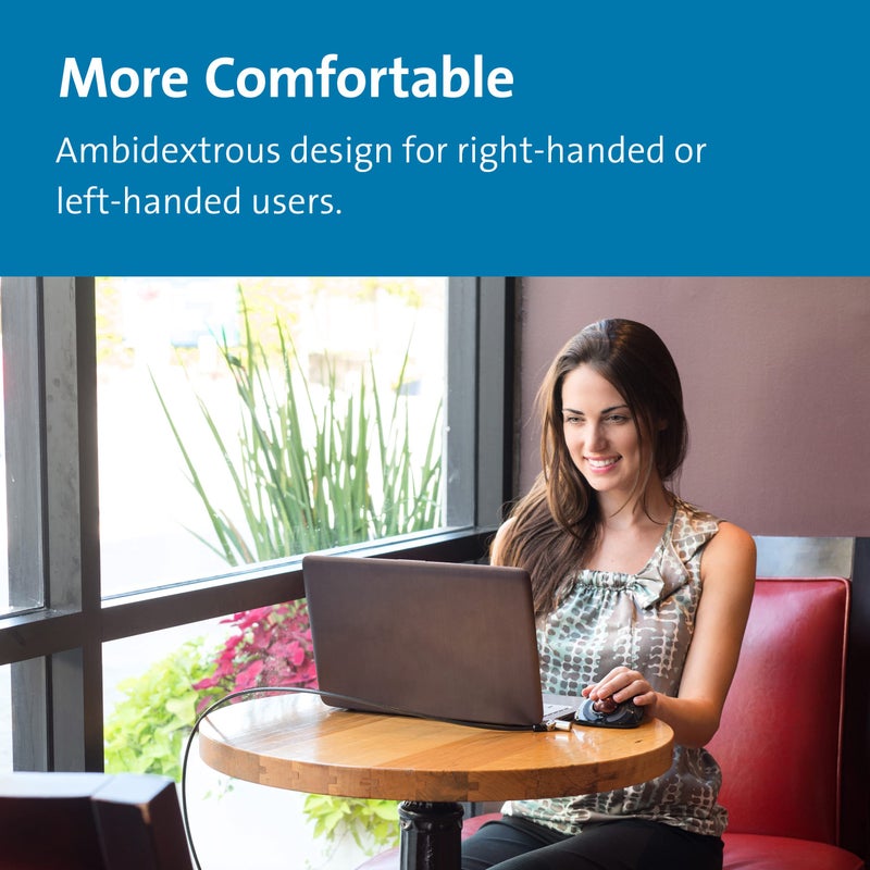 Kensington Orbit Wireless Trackball Mouse with Touch Scroll Ring (K72352US),Black - Image 5