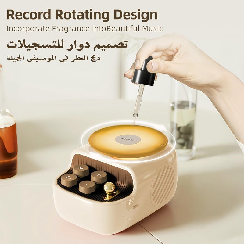 رويال ستار 3 في 1 ناشر عطر زيت صغير مع مكبر صوت بلوتوث وضوء ليلي، مكبر صوت صغير محمول لاسلكي رجعي مع وضعي إضاءة مزدوجين ودعم بطاقة TF، لتزيين المنزل وغرفة النوم وغرفة المعيشة وتقديم الهدايا - Image 2