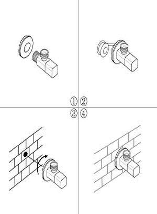 CLINTON Ocean Brass Angle Valve With Wall Flange, Chrome (3-Piece Set) - Image 3