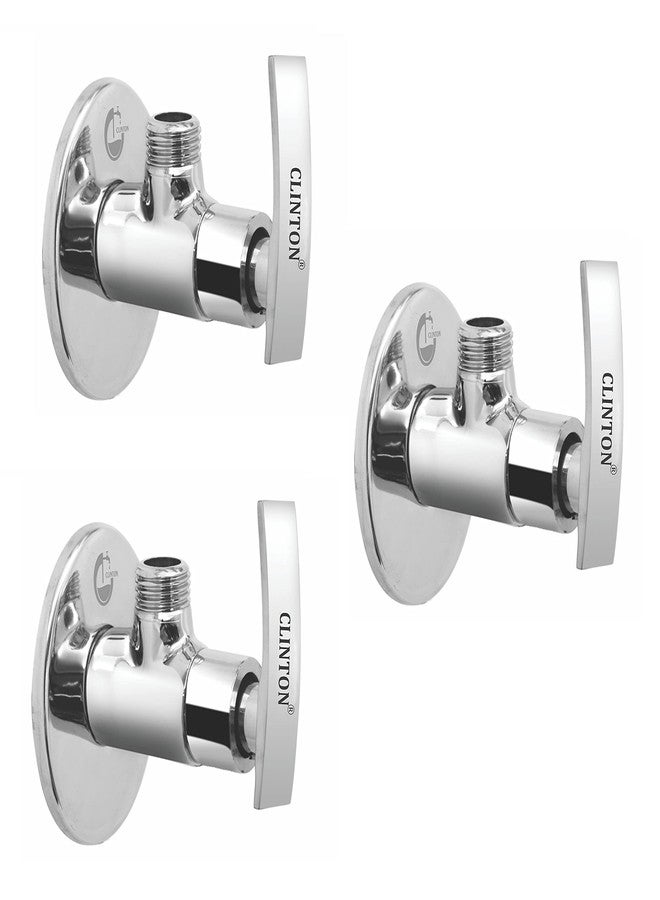 CLINTON Ocean Brass Angle Valve With Wall Flange, Chrome (3-Piece Set) - Image 1