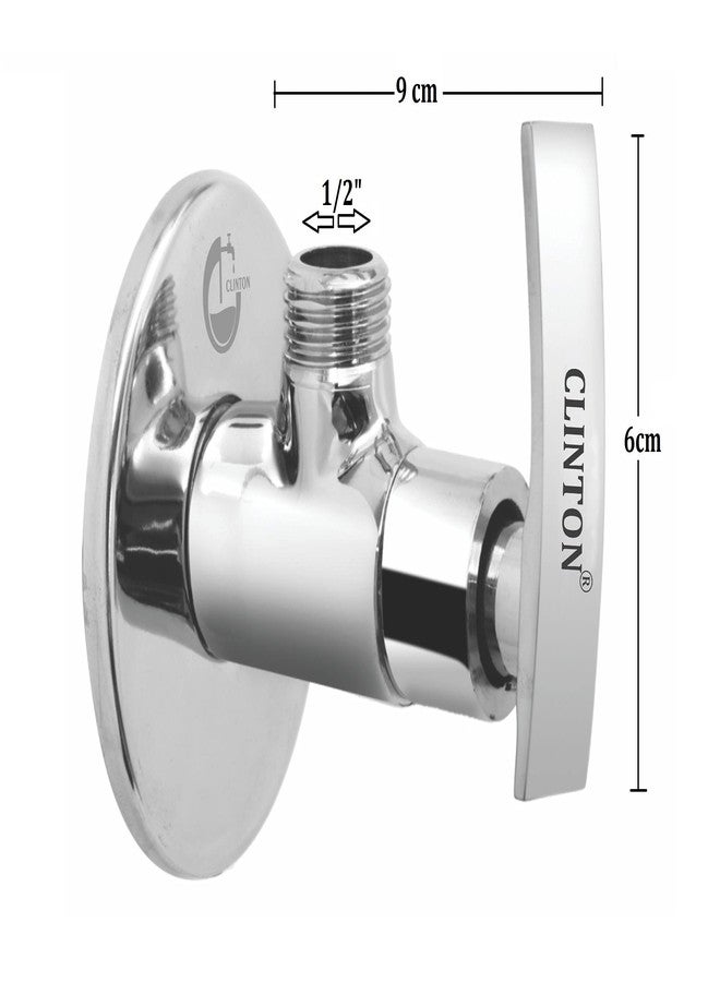 CLINTON Ocean Brass Angle Valve With Wall Flange, Chrome (3-Piece Set) - Image 2