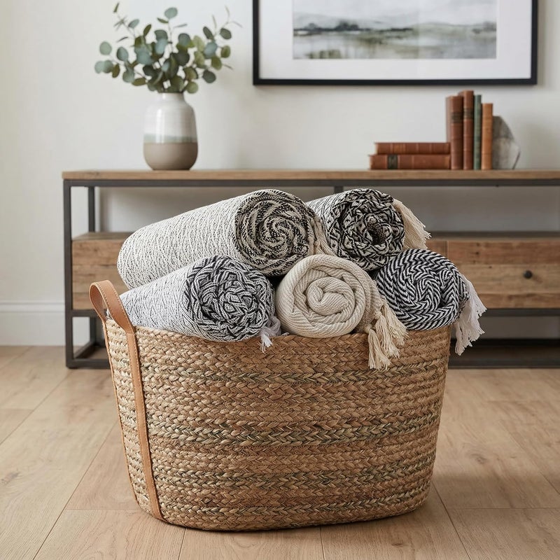 Americanflat 50x60 Throw Blanket - Soft and Breathable Cotton Throw Blanket for Couch, Bed, Chair - Decorative Blanket Perfect for Home, Office, or Outdoor Use - Cloud Grey and White Mini Diamond - Image 5