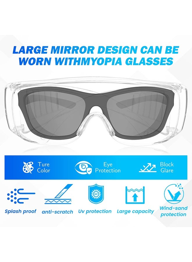 5Pcs Safety Goggles, Safety Glasses Wrap Around Lenses and No Slip Grips，Anti Fog Dust proof Scratch proof Splash proof Chemical Wrapped Eye Protection for Work lab Nurse Worker Architect - Image 2