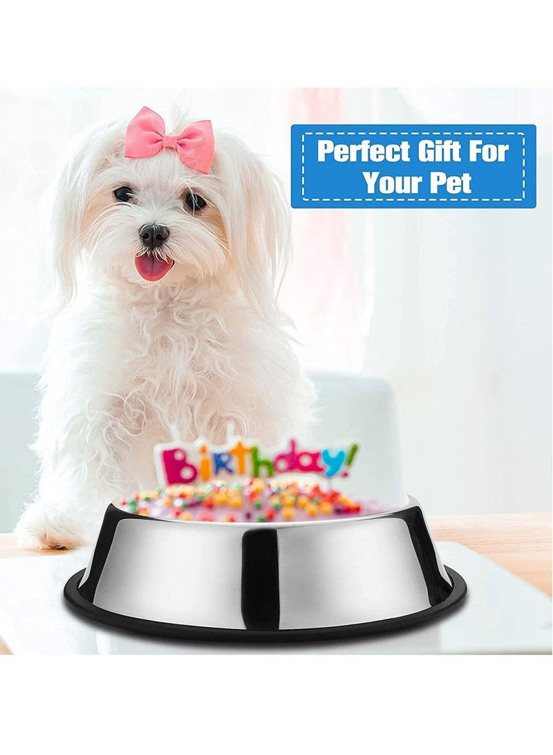 Y&D Stainless Steel Dog Bowls, Pet Food and Water Bowl with Non-Slip Rubber Base for Small, Kittens Puppy Rabbit Medium Large Extra Dogs (2 Pack) - Image 3