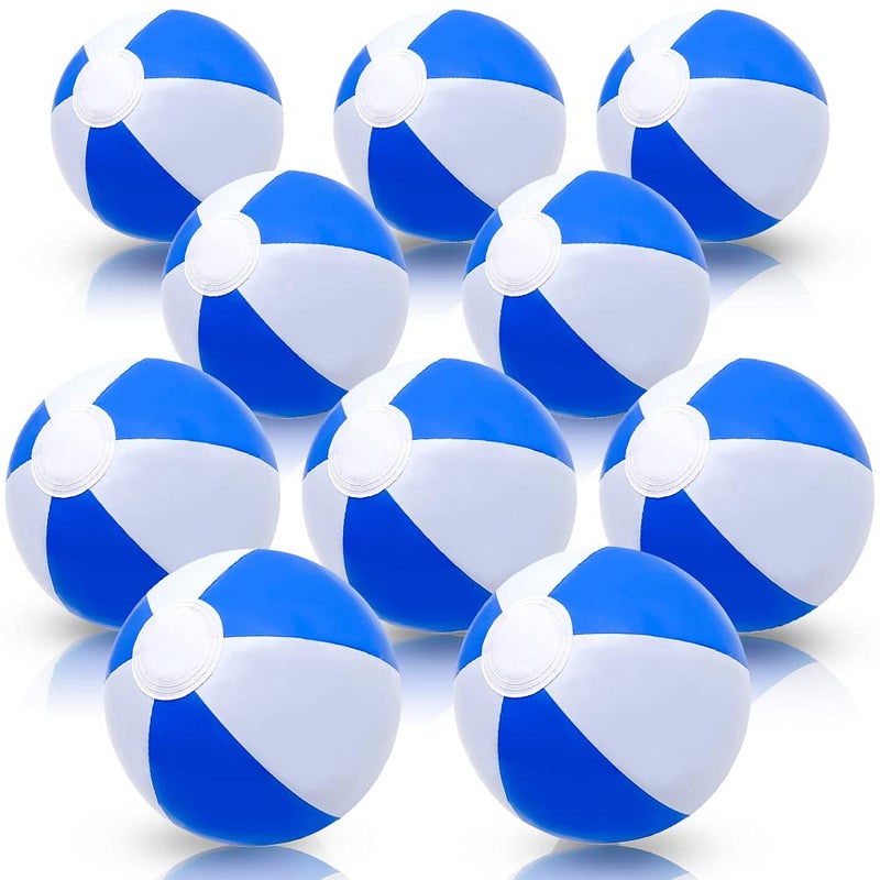 ArtCreativity Blue White Beach Balls for Kids Pack of 12 Inflatable Summer Toys for Boys and Girls Decorations for Hawaiian Beach and Pool Party Beach Ball Party Favors - Image 2