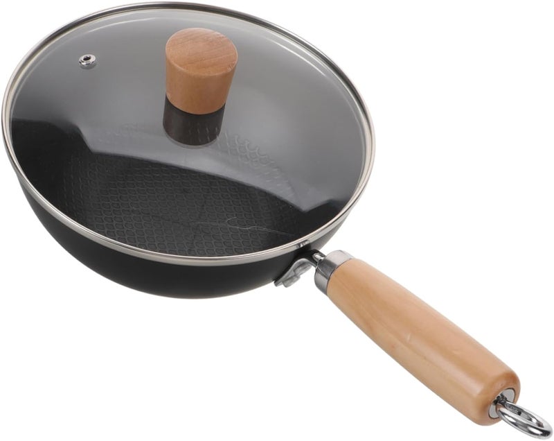 Small Wok Pan Japanese Cooking Pan with Lid Non Stick Household Frying Pan for Easy Stir Fry Wrought for Home Restaurant Use - Image 1