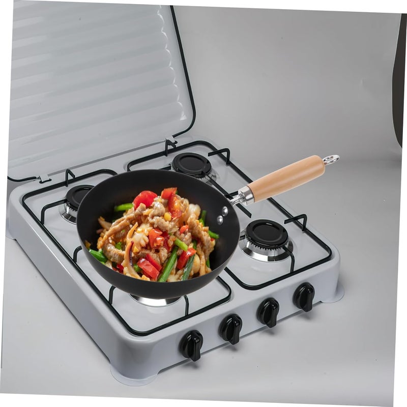 Small Wok Pan Japanese Cooking Pan with Lid Non Stick Household Frying Pan for Easy Stir Fry Wrought for Home Restaurant Use - Image 4