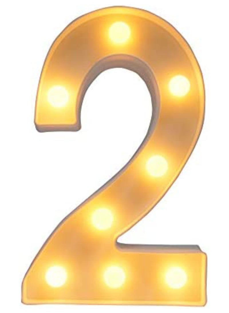Vitacelli LEDs Numbers Light Standing Sign with Bulbs Night Lamp Warm White 2 - Image 1
