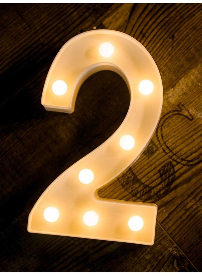 Vitacelli LEDs Numbers Light Standing Sign with Bulbs Night Lamp Warm White 2 - Image 2