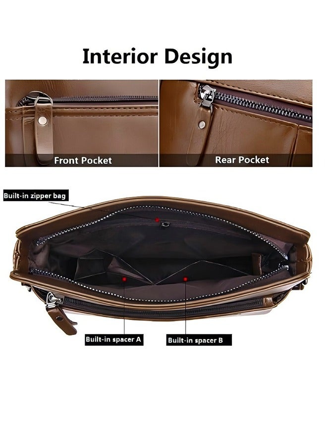 كانجرو حقيبة كروس بودي من الجلد الصناعي للرجال بسحاب سلس وحزام قابل للتعديل وحقيبة كتف مقاومة للماء بسعة كبيرة للرجال حقيبة ظهر أنيقة للتنقل بملمس ممتاز وجيوب متعددة - Image 2