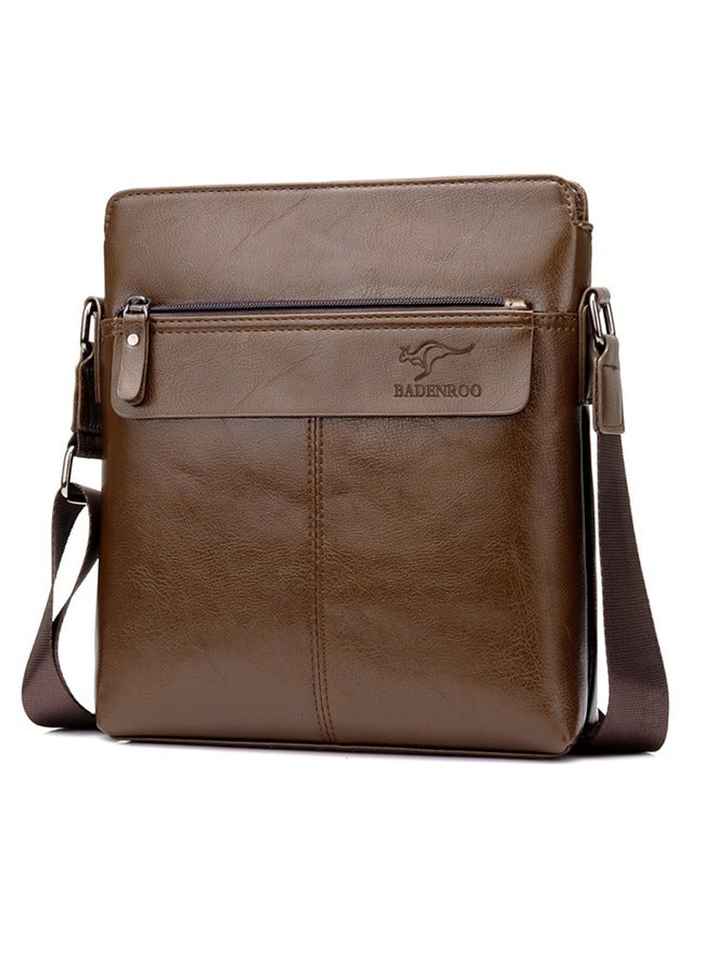 كانجرو حقيبة كروس بودي من الجلد الصناعي للرجال بسحاب سلس وحزام قابل للتعديل وحقيبة كتف مقاومة للماء بسعة كبيرة للرجال حقيبة ظهر أنيقة للتنقل بملمس ممتاز وجيوب متعددة - Image 3