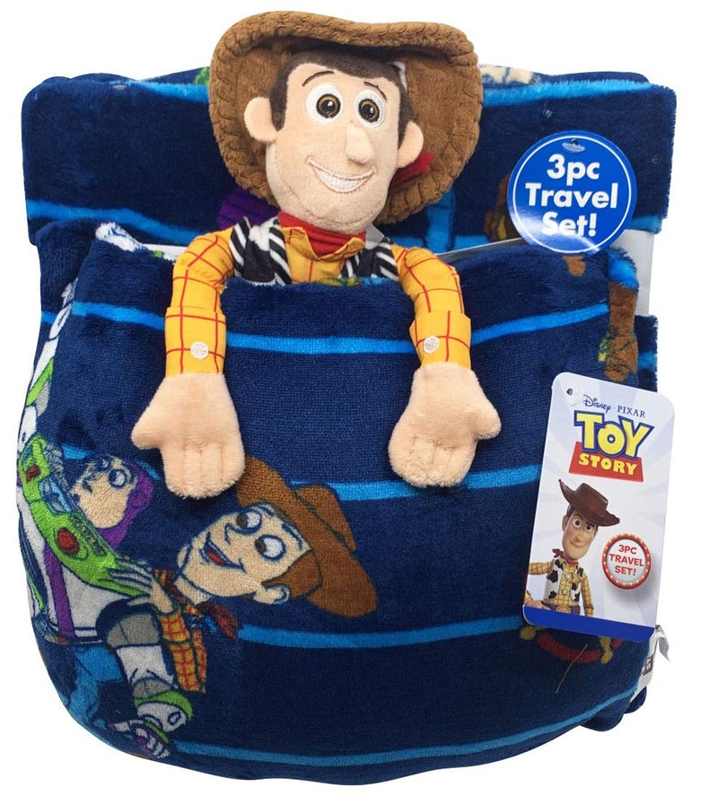 Jay Franco Toy Story - 3 Piece Kids travel set Includes Blanket, Pillow, & Plush - Featuring Woody (Offical disney pixar Product) - Image 5
