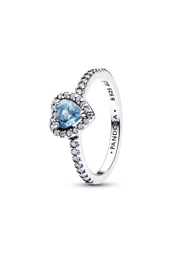 PANDORA Elevated Light Blue Heart Ring - Image 2