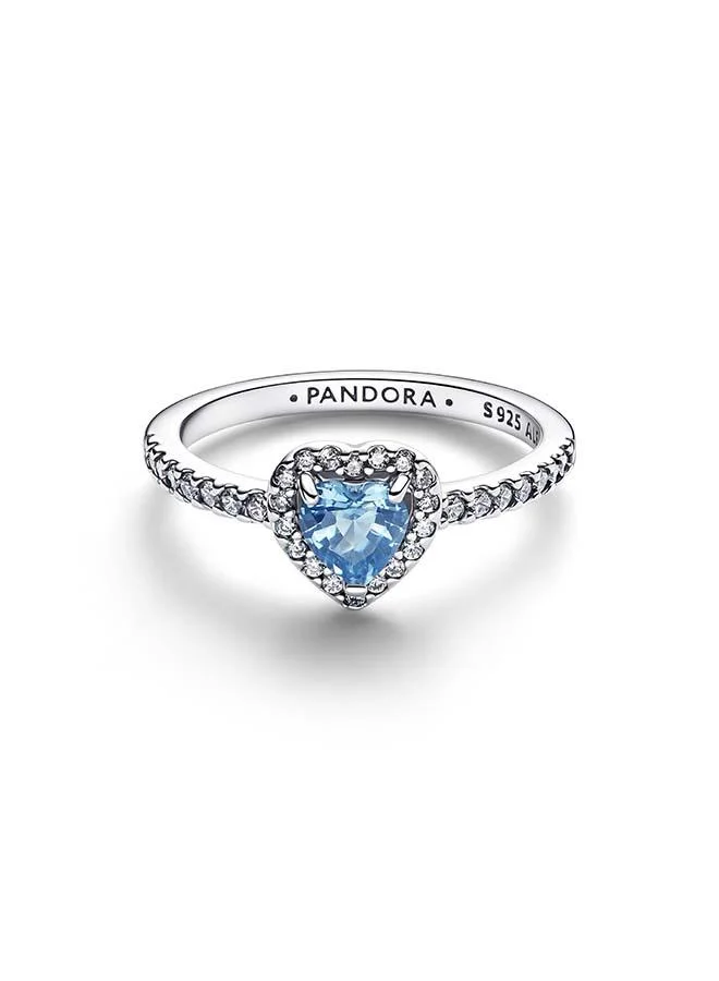 Elevated Light Blue Heart Ring