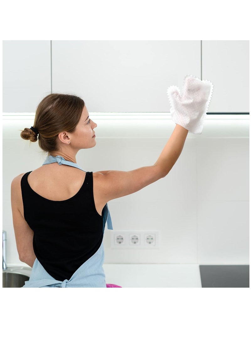 XiuWoo Microfiber Dusting Cloths Gloves, Dust Wipes, Feather Dusters, Grabs and Locks in Dust, Pet Hair Cleaning Possible Dual-Sided Disposable Gloves (40 Pieces) - Image 4